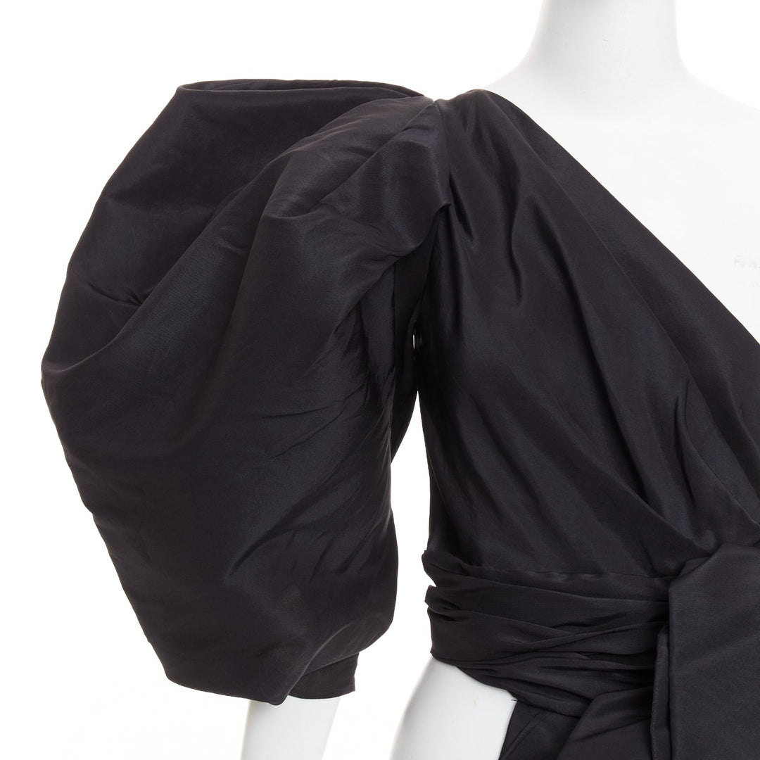 rare ALEXANDRE VAUTHIER COUTURE SS2017 Runway black tafetta bustle train top