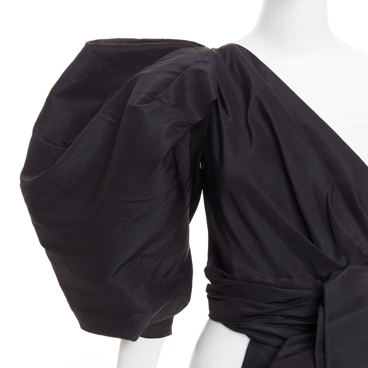 rare ALEXANDRE VAUTHIER COUTURE SS2017 Runway black tafetta bustle train top