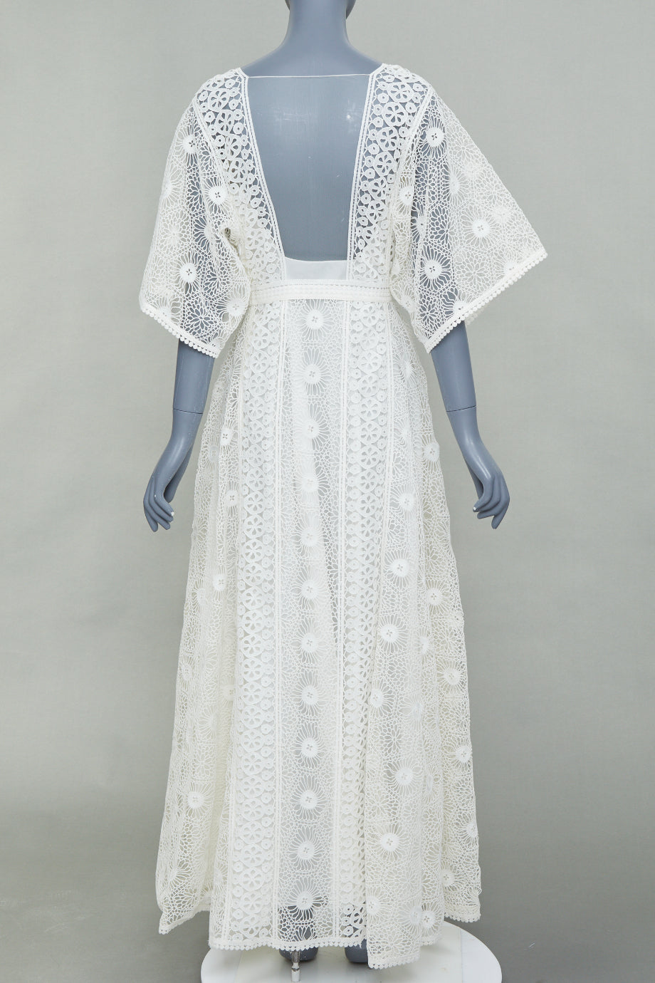 CHRISTIAN DIOR 2023 patchwork cutout floral embroidery lace maxi dress FR38 M