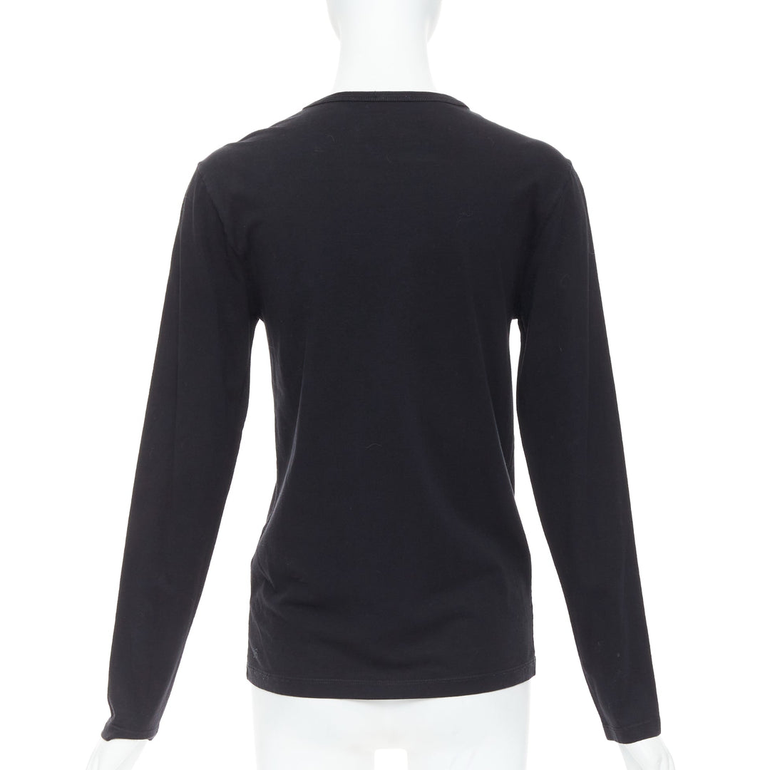 MONCLER red grey painted graphic black logo long sleeve tshirt