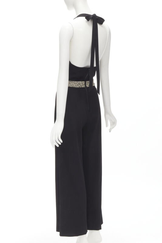 Female mannequin wearing Alice Olivia Black Feels like wool Women Jumpsuit in Size  S | Available at JHROP