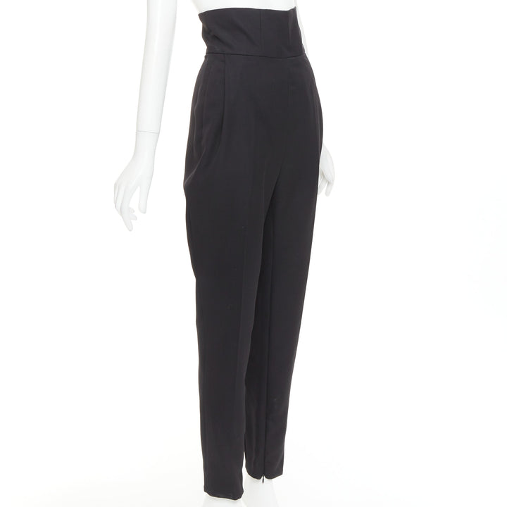 ALEXANDRE VAUTHIER COUTURE black crepe high waisted waistband harem pants