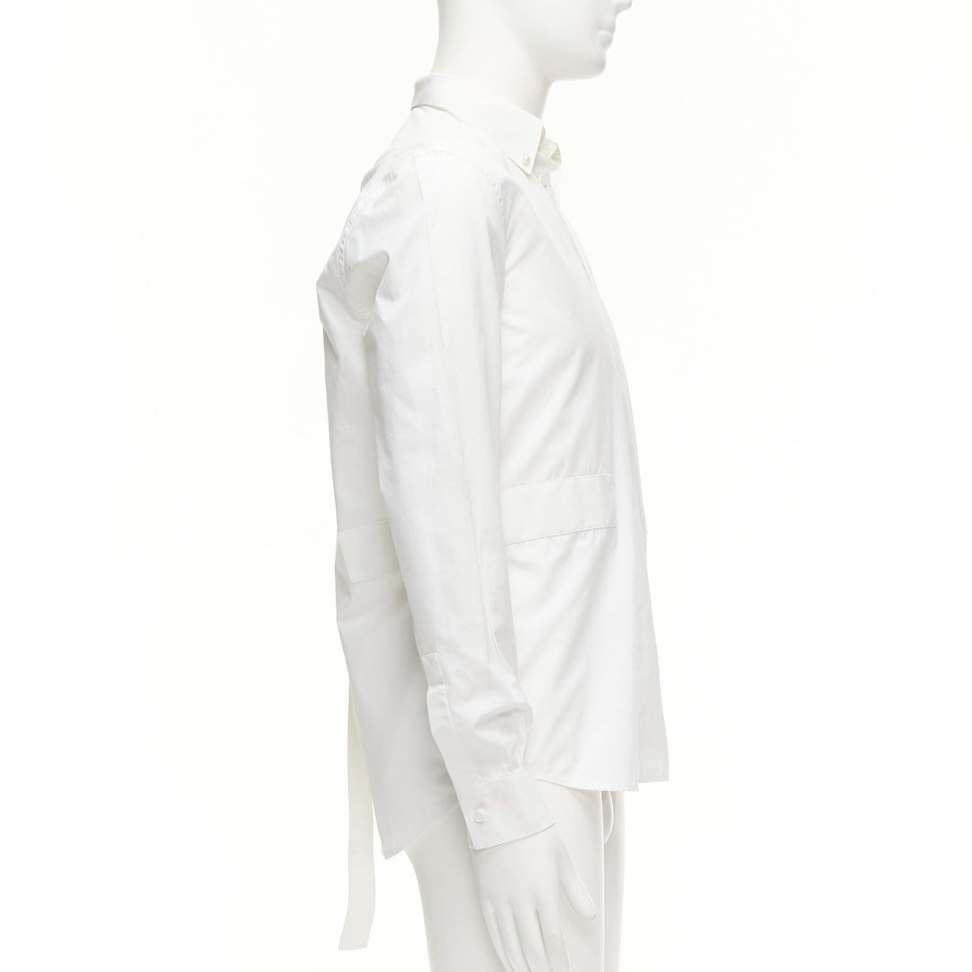 GIVENCHY Riccardo Tisci white cotton band applique shirt EU39 M