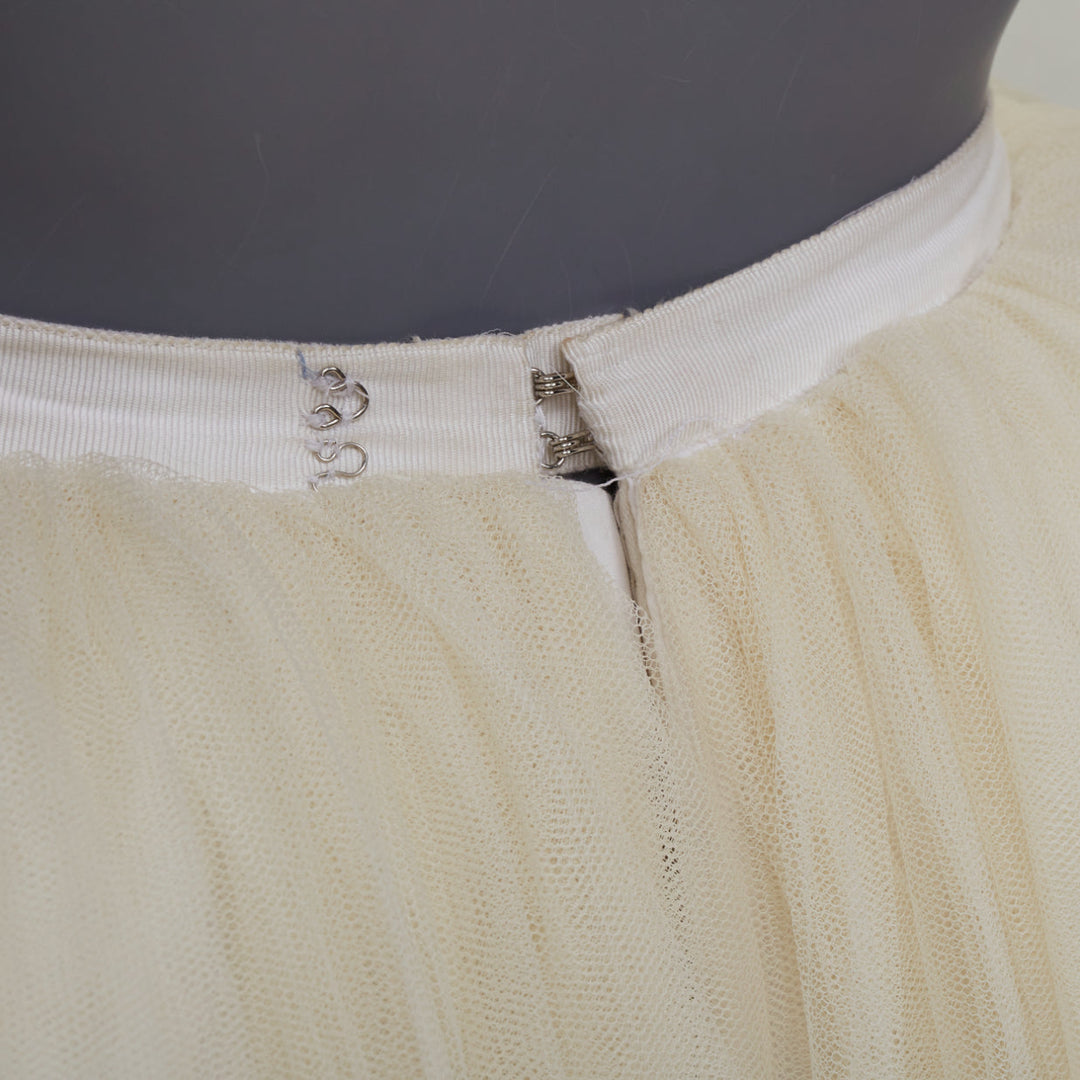 ALEXANDRE VAUTHIER cream white tulled caged crinoline full skirt