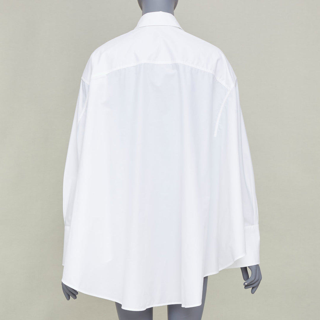 VALENTINO 2022 Cocoon Bianco Ottico white cotton poplin cocoon shirt IT38 XS