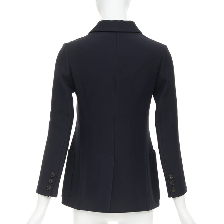 DIOR Marlene  black wool silk classic double breasted bar jacket blazer FR36 S