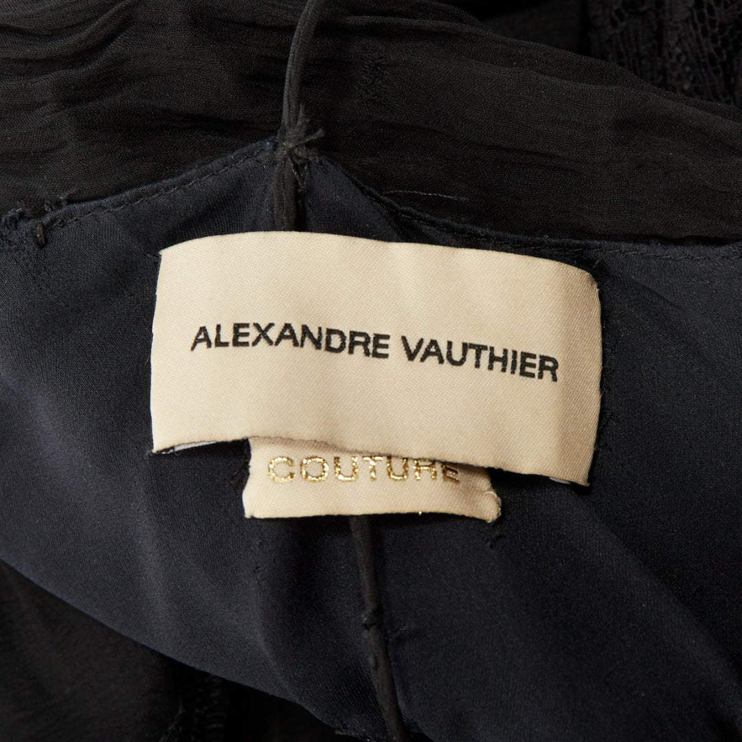 ALEXANDRE VAUTHIER COUTURE 2018 Runway black sheer lace tiered ruffle dress gown