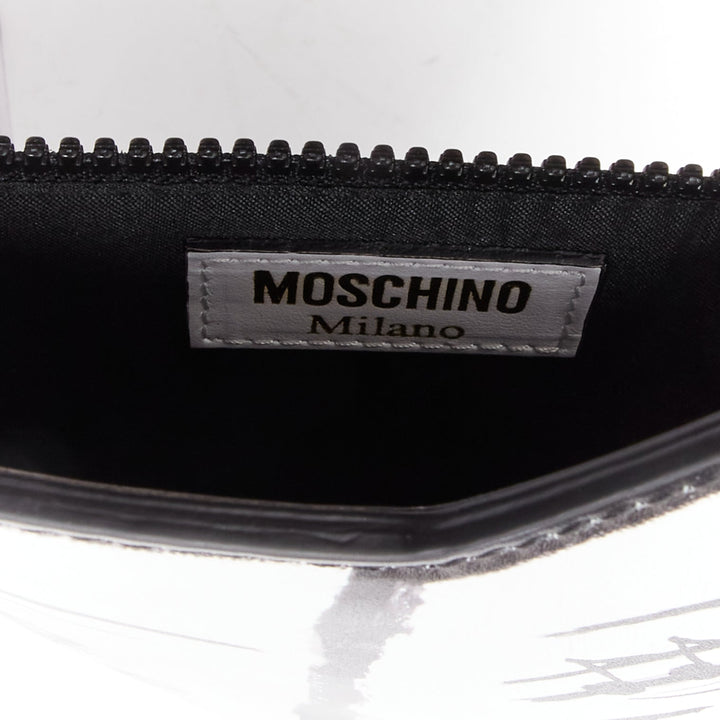 MOSCHINO COUTURE 2020 Runway Picasso Musical Note Score white leather clutch bag