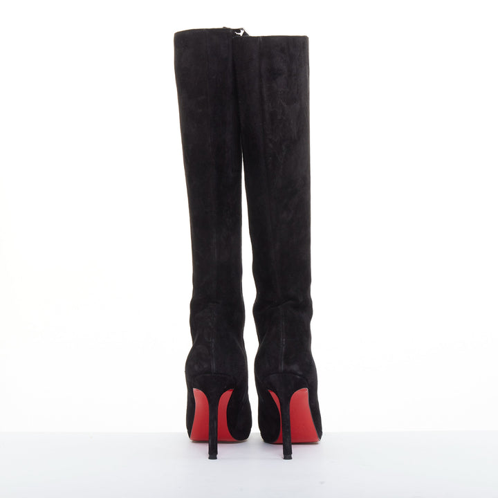 CHRISTIAN LOUBOUTIN Botalili 100 veau velour black suede platform boots EU37.5