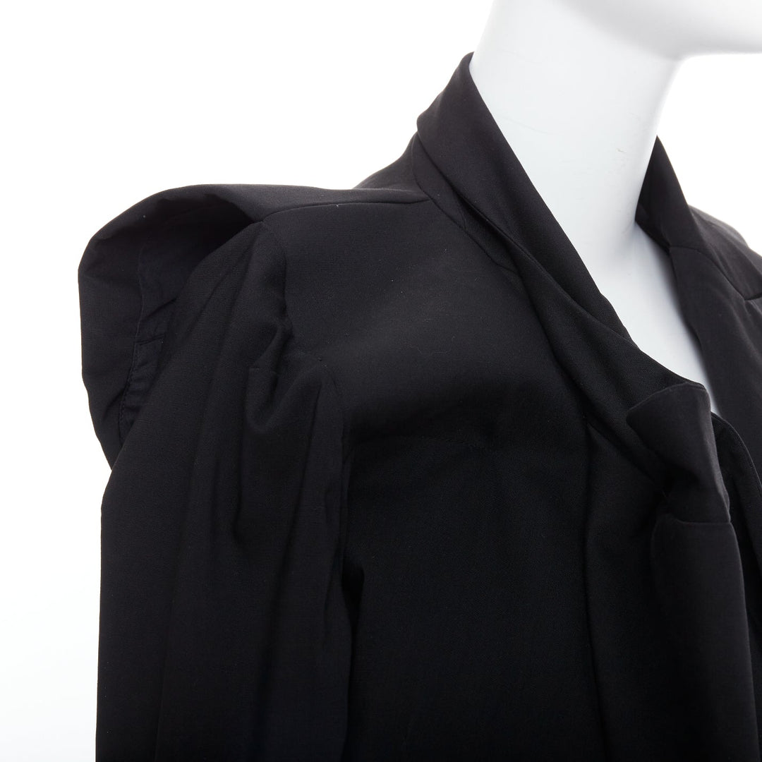 MAISON MARTIN MARGIELA 2001 Runway black deconstructed draped coat FR38 M