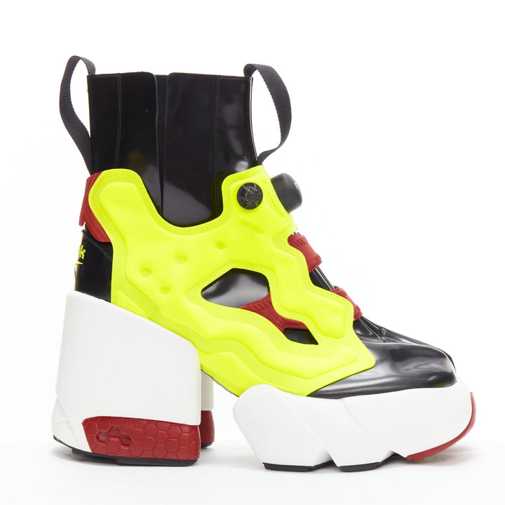 MAISON MARGIELA REEBOK Runway Tabi neon yellow red chunky boots EU39