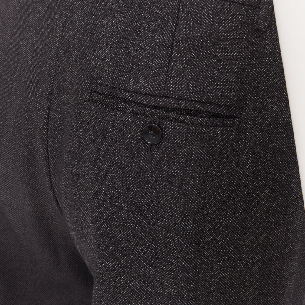 BARENA VENEZIA grey herringbone wool mid waist wide cropped trousers IT40 S