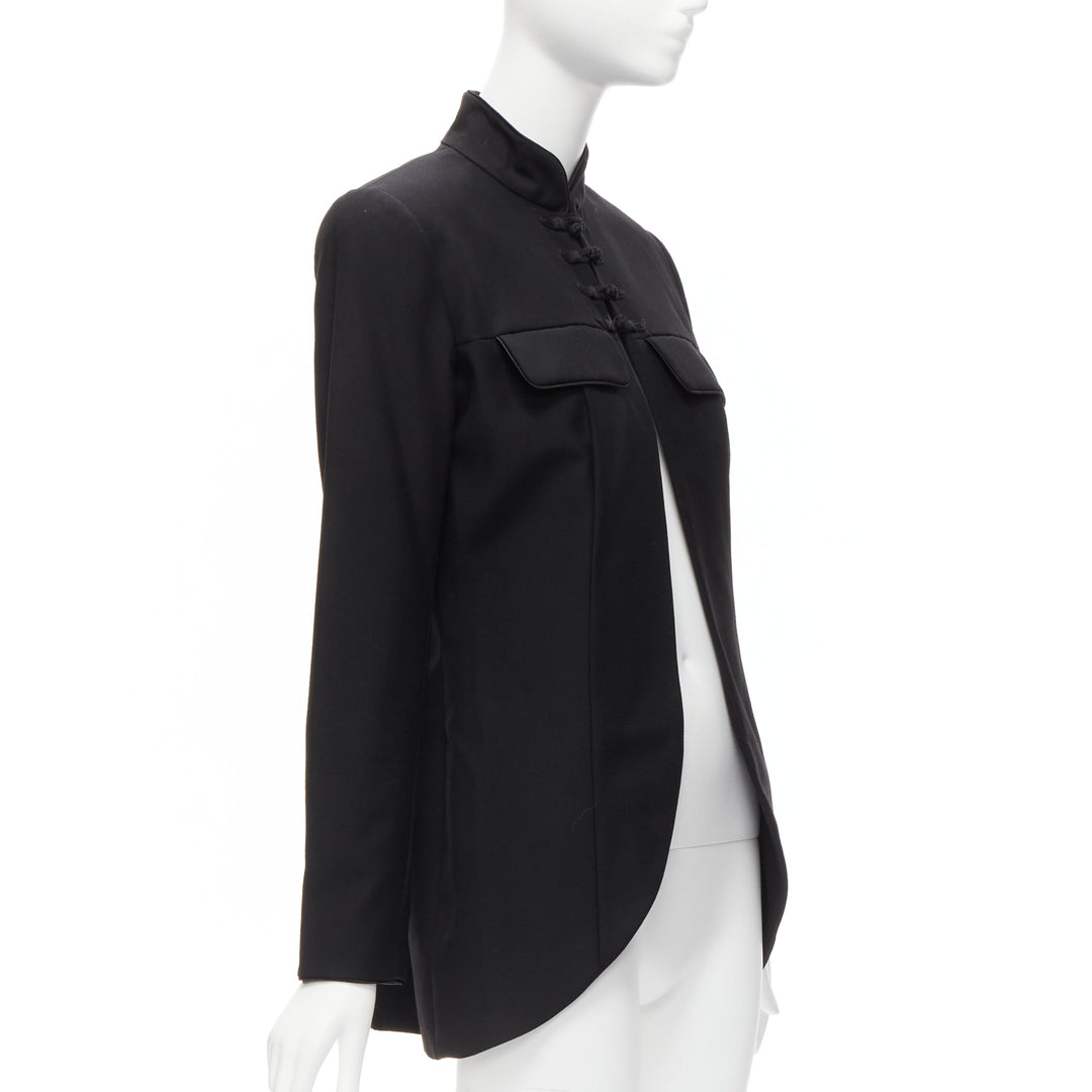 CHRISTIAN DIOR John Galliano 1999 Runway black Mao Mandarin collar jacket FR38 M