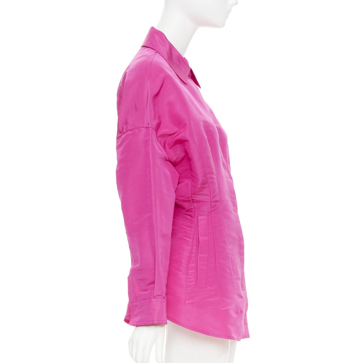 VALENTINO Pier Paolo Piccioili 2022 silk moire PP Pink silk shirt dress IT38 XS