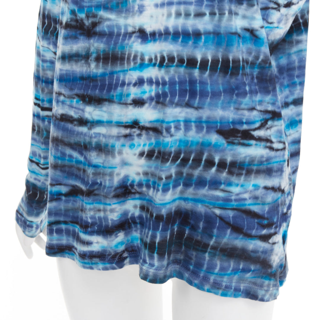 PROENZA SCHOULER Signature blue tie dye cotton long sleeve crew top M