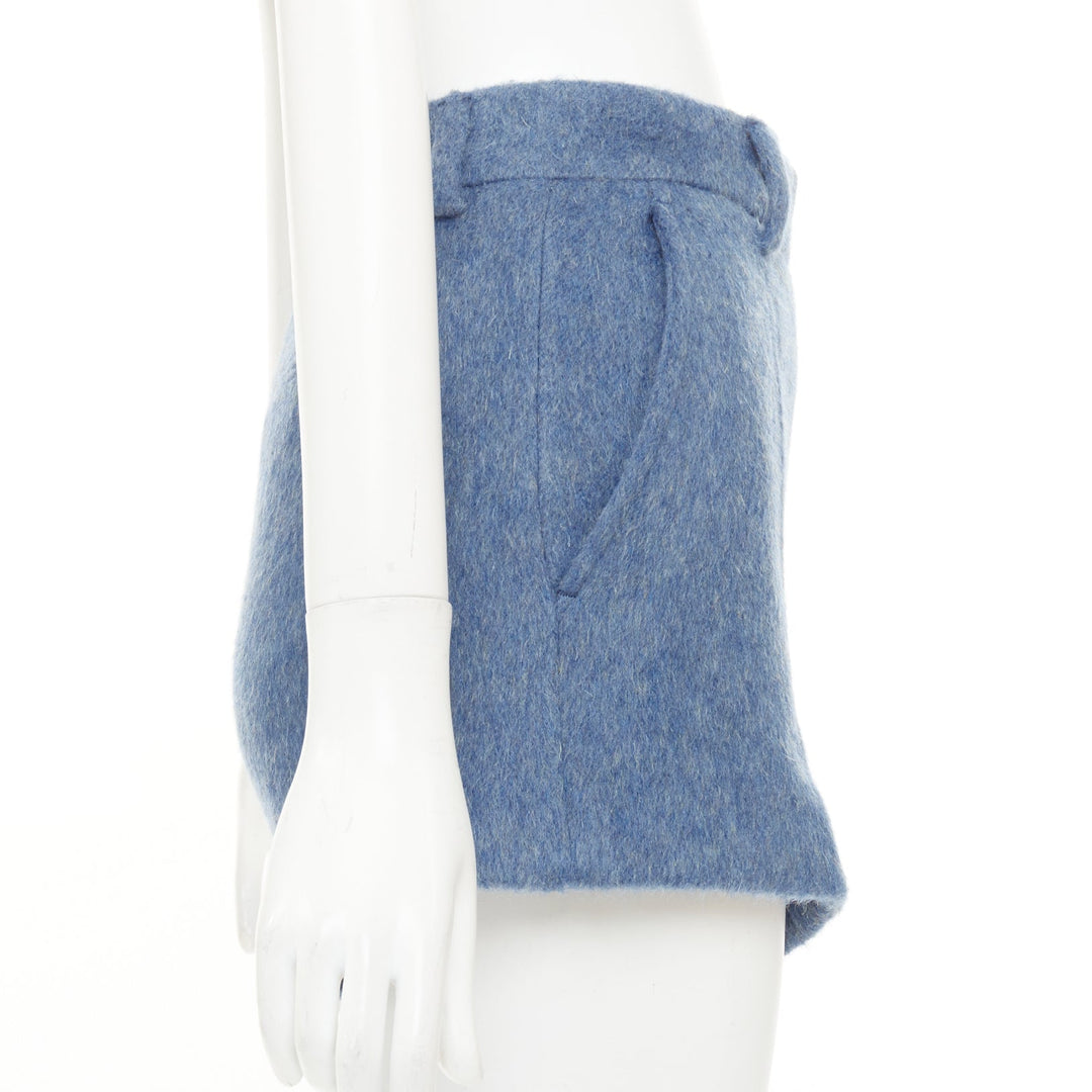 GUCCI 2024 textured wool mohair blend high waist tailored formal shorts IT38 XS