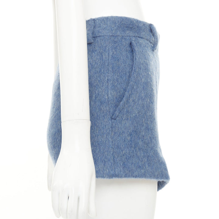 GUCCI 2024 textured wool mohair blend high waist tailored formal shorts IT38 XS