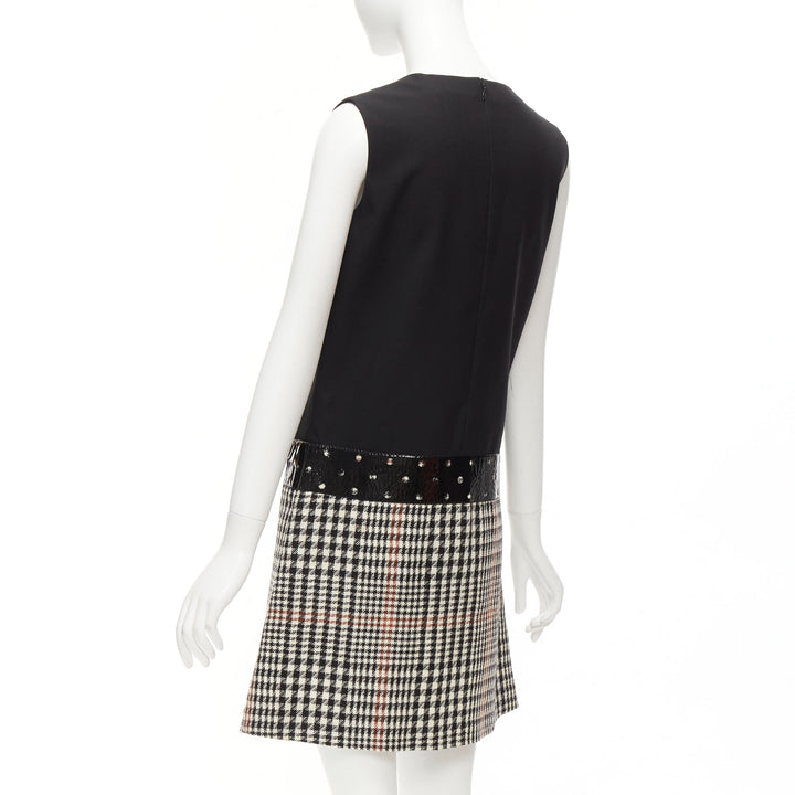 houndstooth fit and flare dress Keepsake Houndstooth Puff Sleeve Fit & Flare Dress