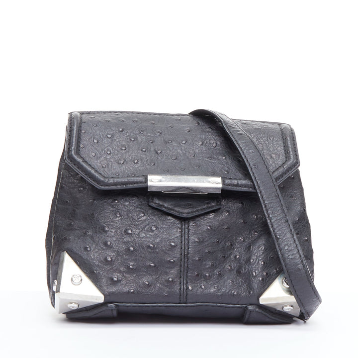 ALEXANDER WANG Marion Prisma black leather silver hardware crossbody bag