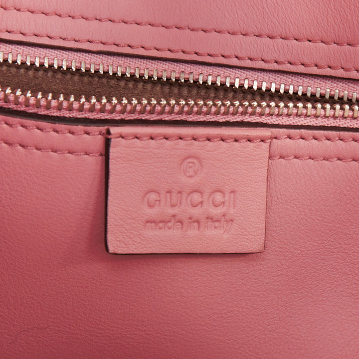 GUCCI 2014 Vintage Jackie Soft pink python leather silver piston crossbody bag