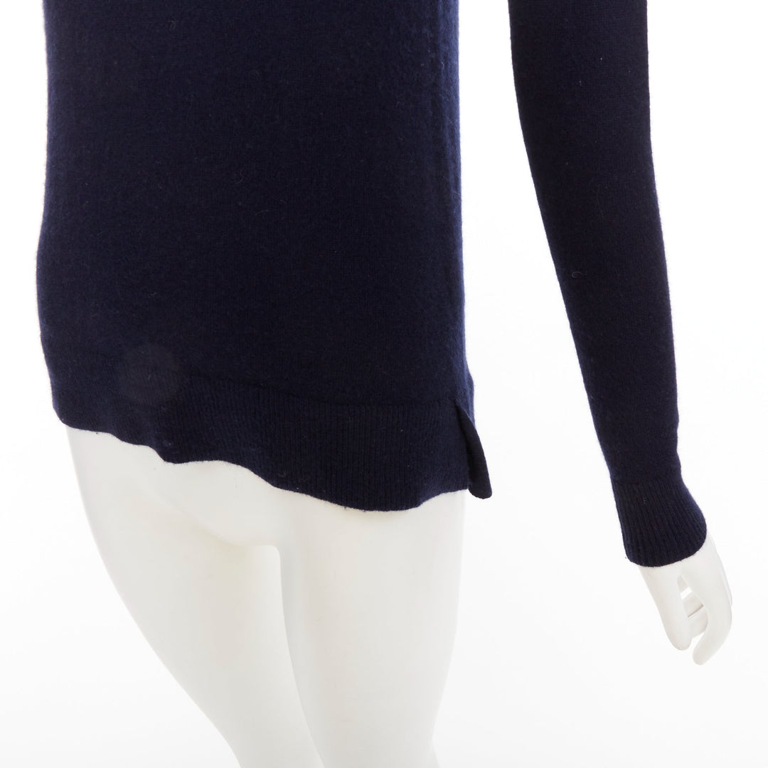 VINCE 100% cashmere navy long sleeve minimal  turtleneck sweater XXS