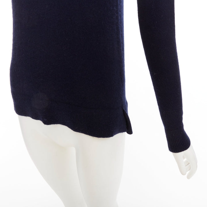 VINCE 100% cashmere navy long sleeve minimal  turtleneck sweater XXS