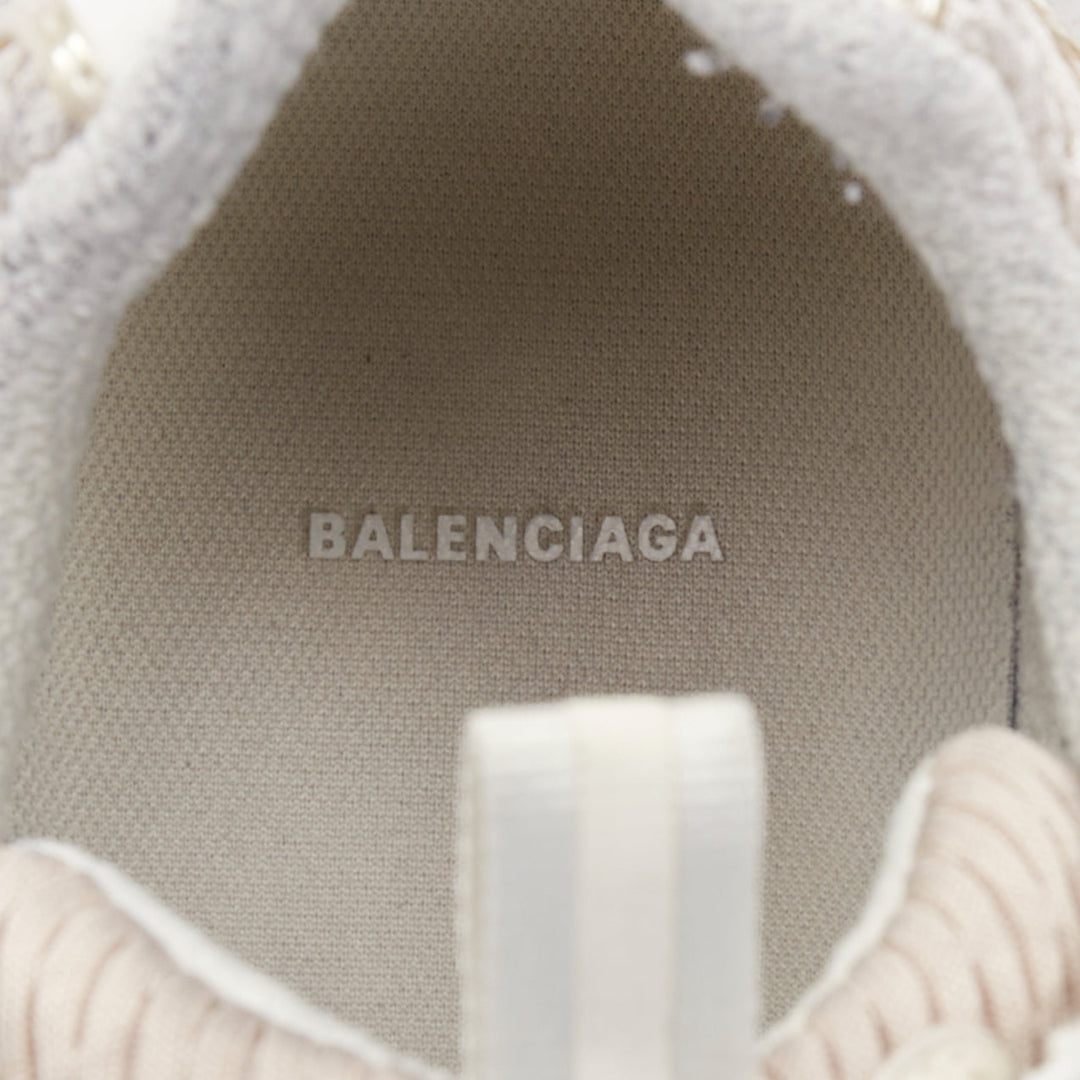 BALENCIAGA 2023 Runway 3XL silver mesh fabric chunky trainers sneakers EU44