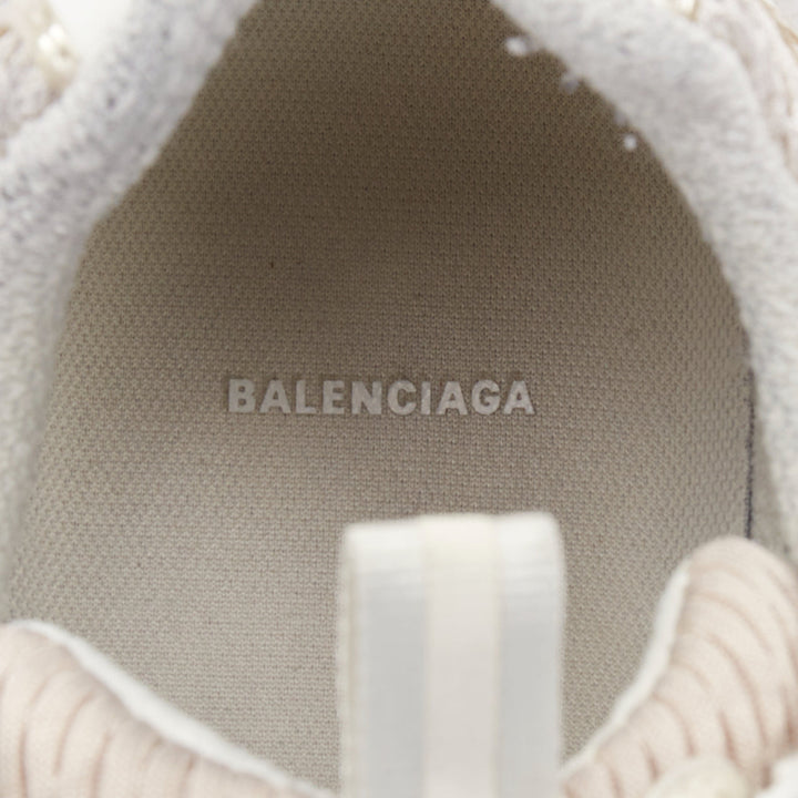 BALENCIAGA 2023 Runway 3XL silver mesh fabric chunky trainers sneakers EU44