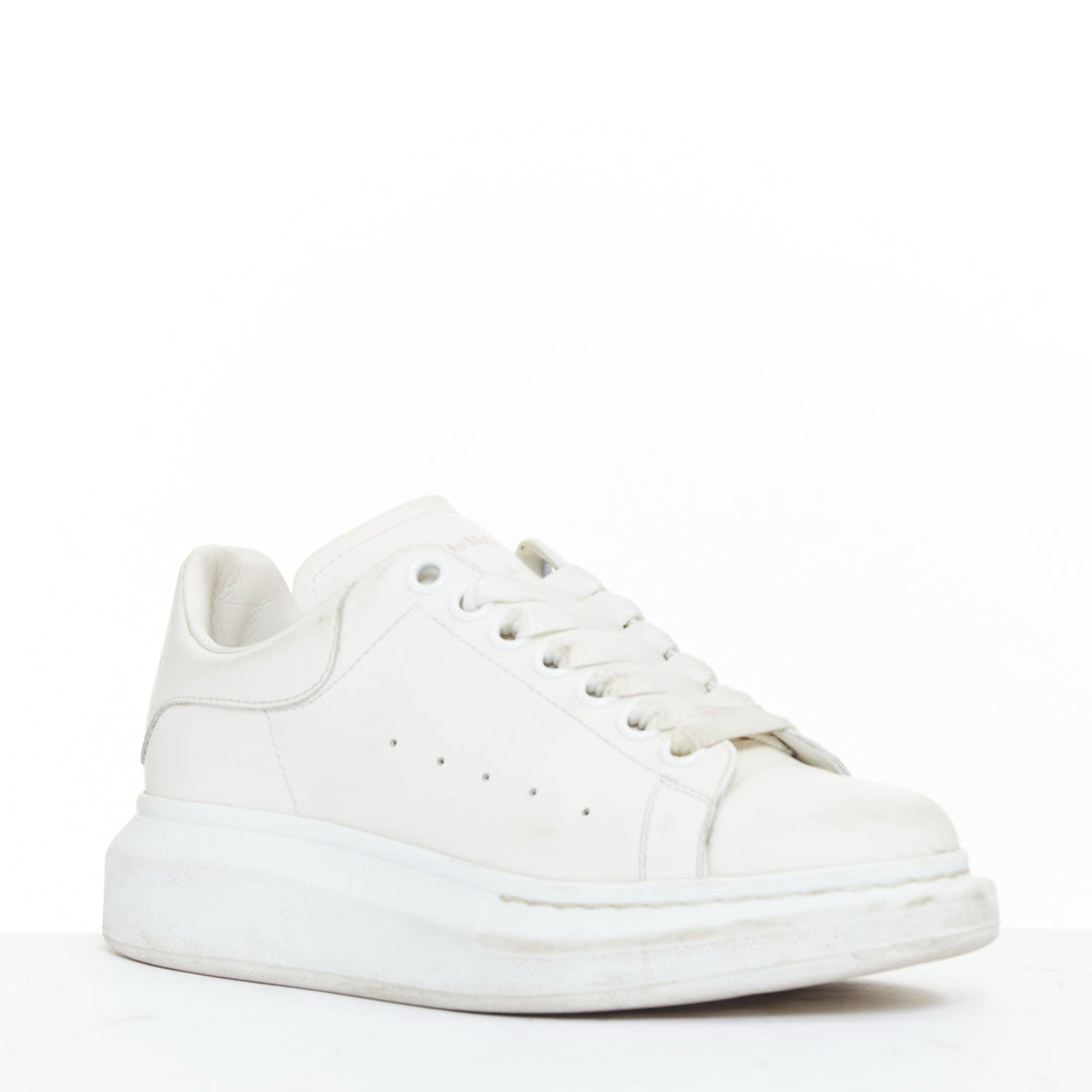 ALEXANDER MCQUEEN Oversized white leather logo exagerrated sole sneakers EU35.5
