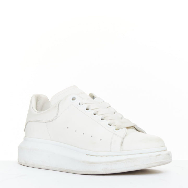 ALEXANDER MCQUEEN Oversized white leather logo exagerrated sole sneakers EU35.5