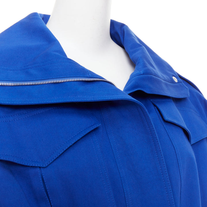 ALEXANDRE VAUTHIER elecrtic blue cinched military safari vest jacket FR36 S