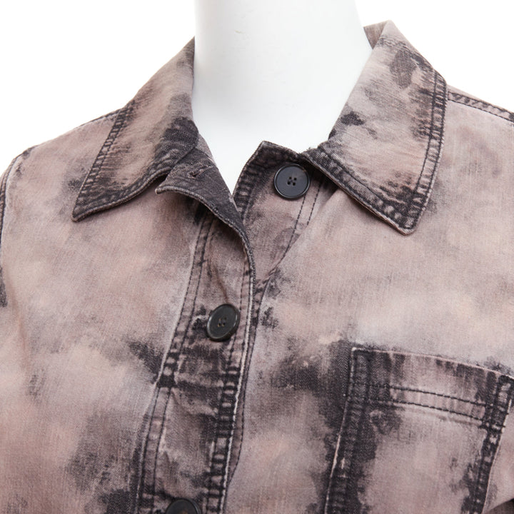 CHRISTIAN DIOR 2020 purple acid wash tie dye bee overshirt jacket FR38 M