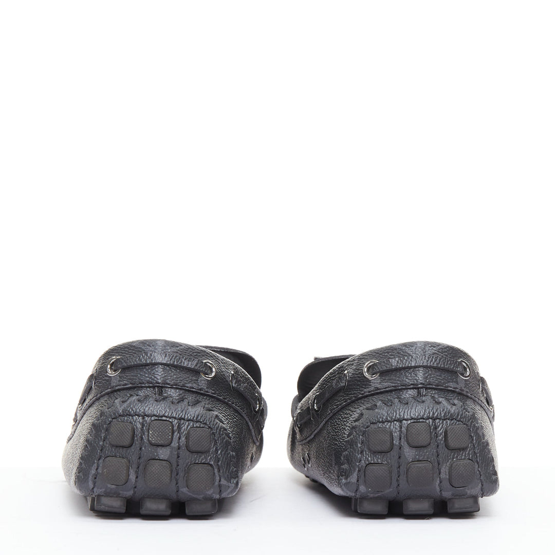 LOUIS VUITTON Arizona Eclipse grey canvas monogram mocassin EU42.5
