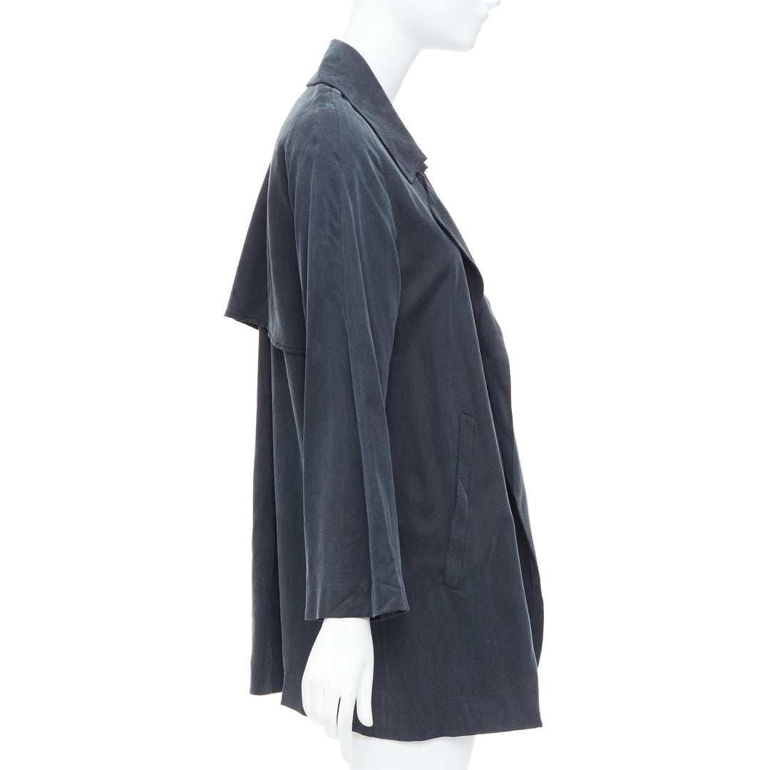 REFORMATION grey tencel flowy collared draped coat US0 XS