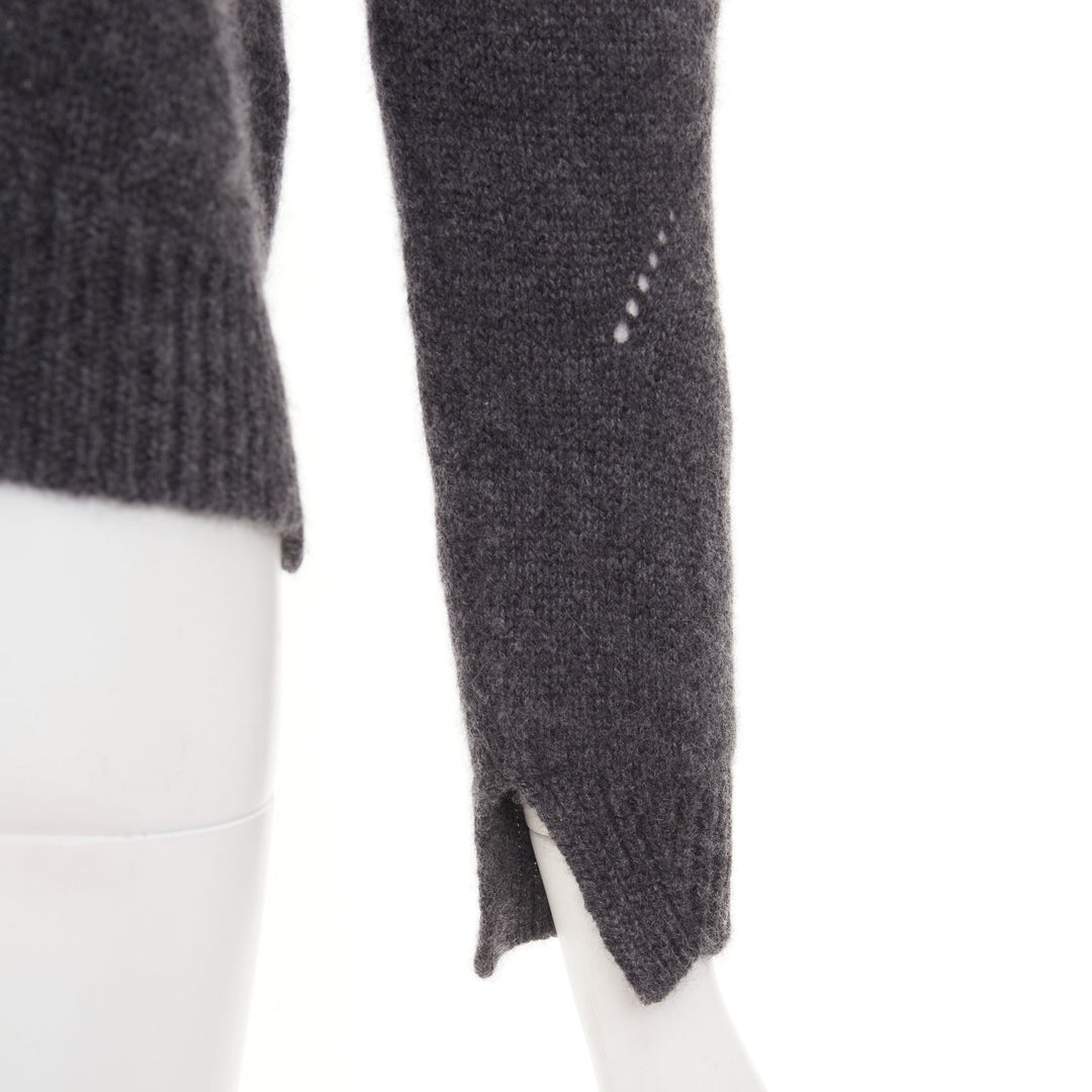 ERMANNO SCERVINO cashmere holographic silver bead embellished sweater IT38 XS