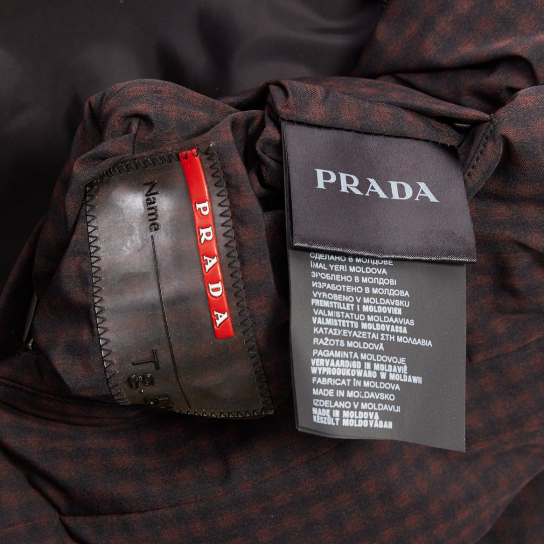 PRADA Linea Rossa 2014 Reversible black burgundy gingham windbreaker IT52 XL