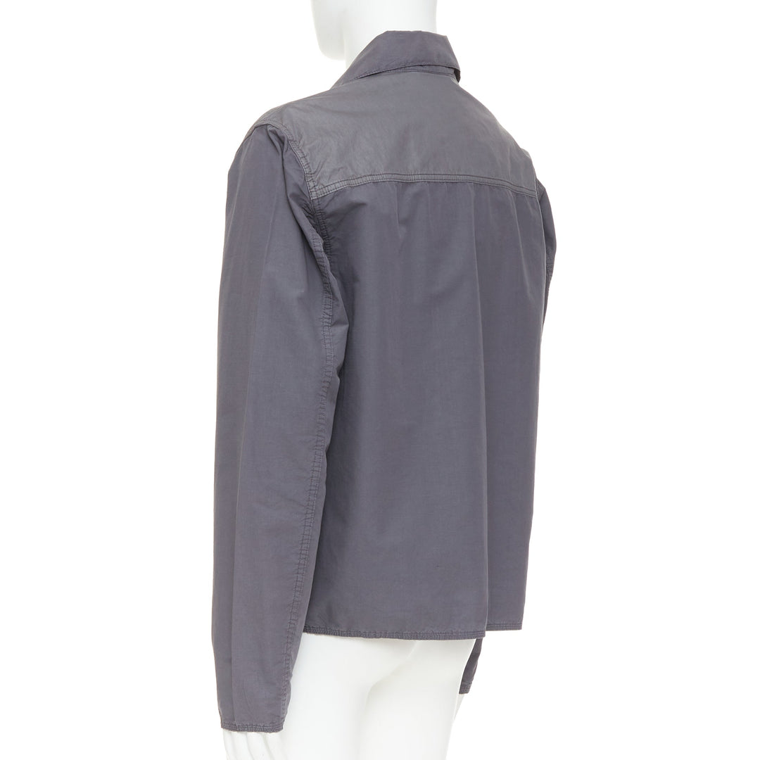 NAMACHEKO 2022 Lupon grey cotton linen silver D-ring utilitarian shirt jacket L