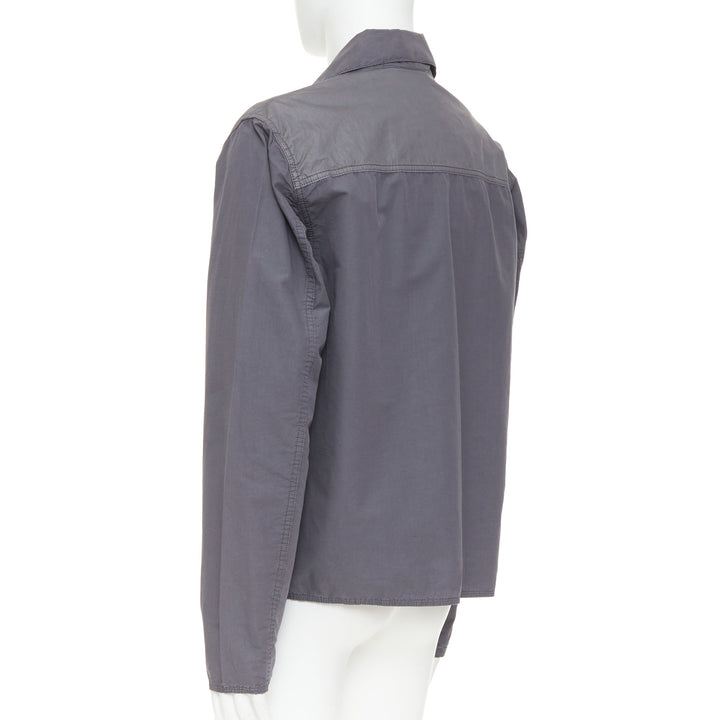 NAMACHEKO 2022 Lupon grey cotton linen silver D-ring utilitarian shirt jacket L