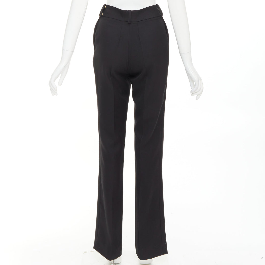 ALEXANDRE VAUTHIER COUTURE SS2025 Runway black high waist straight trouser pants