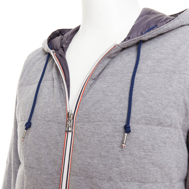 MONCLER Leford Giubbotto Norme Afnor G32-003 grey cotton padded jacket Sz.3 L