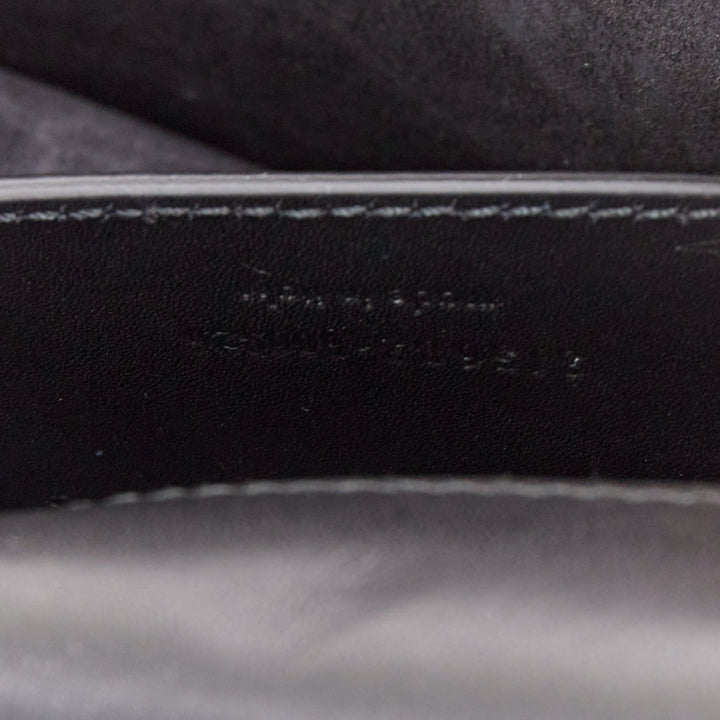 SAINT LAURENT Betty black smooth leather silver studded envelope clutch bag