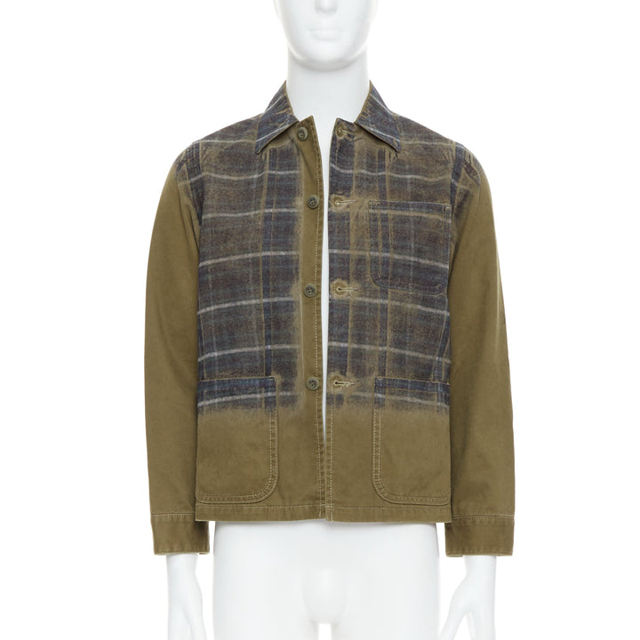 COMME DES GARCONS TRICOT 2013 Runway green check degrade overshirt M