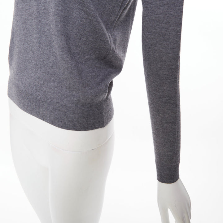 STELLA MCCARTNEY 2016 grey virgin wool fine knit crew sweater IT34 XXS