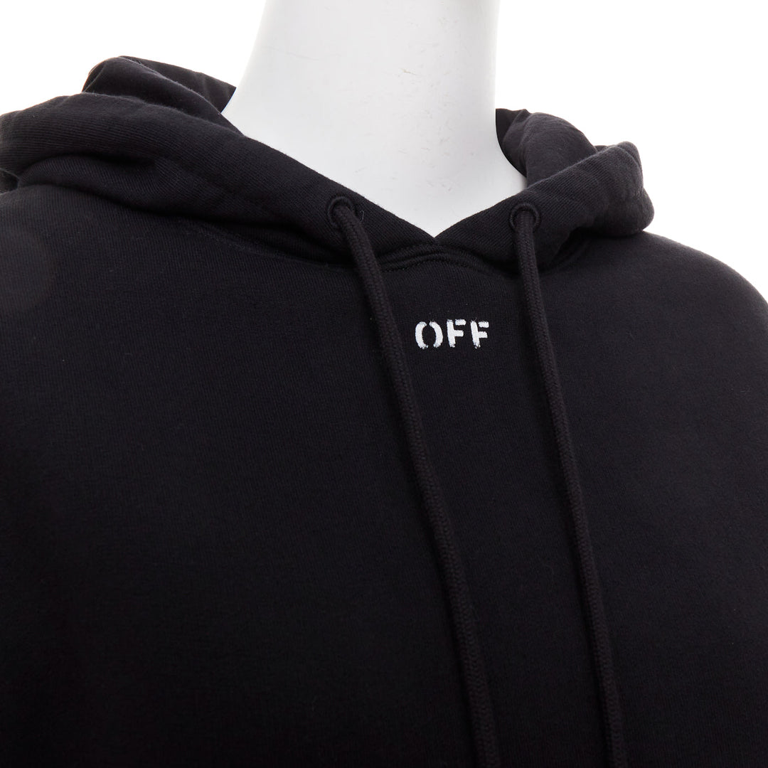 OFF WHITE SSENSE Exclusive black diagonal cherry embroidered hoodie XS