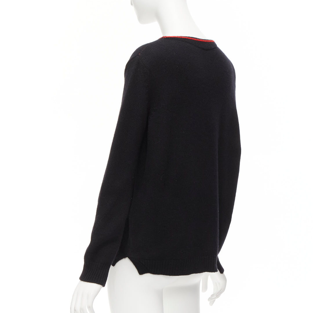 ERMANNO SCERVINO 100% cashmere mohair 3689 black red sweater IT40 S