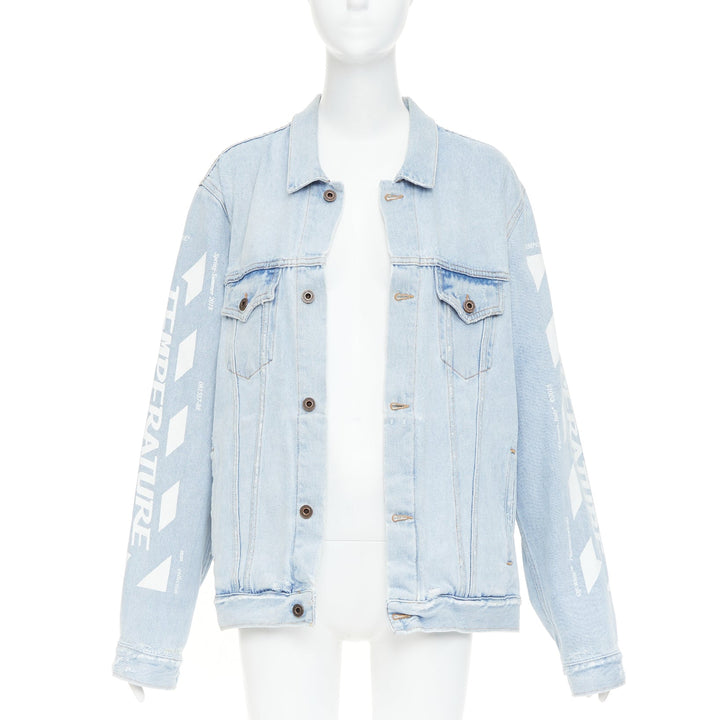 OFF-WHITE Virgil Abloh 2013 Temperature print blue white washed denim jacket M