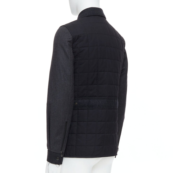 Male mannequin wearing Lanvin by Alber Elbaz Grey Wool Men Parka Jacket in Size IT44 | Available at JHROP