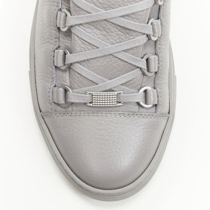 BALENCIAGA DEMNA Arena Pyrite Grey grained leather low sneakers EU45 US12