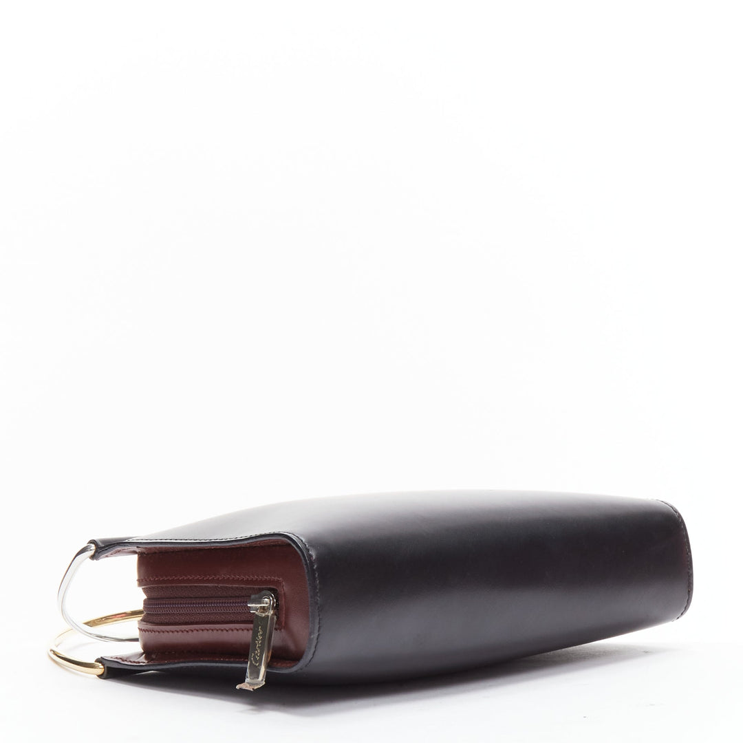 CARTIER Trinity black smooth calfskin top metal handle mini bag