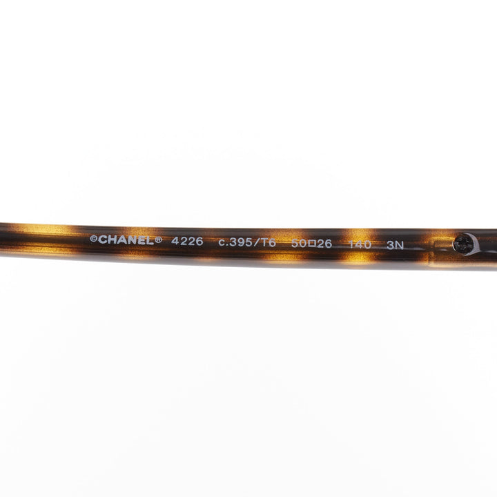 CHANEL 4226 gold-tone round mirrored lens resin temple sunglasses